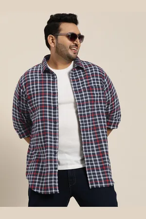 Sztori Men Plus Size Original Opaque Checked Casual Shirt