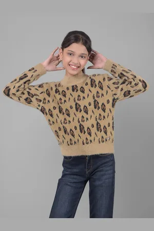 Crimsoune Club Girls Abstract Printed Embellished Pullover