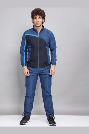 SPORT SUN Colourblocked Mock Collar Sports Tracksuit