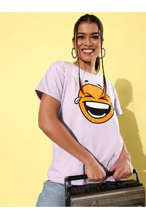 Difference of Opinion Women Printed Pure Cotton Boxy T-shirt