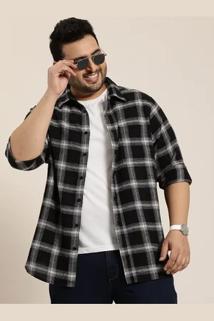 Sztori Men Plus Size Original Opaque Checked Casual Shirt