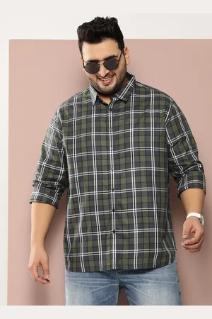 Sztori Men Plus Size Classic Opaque Checked Casual Shirt