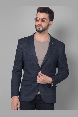 Crimsoune Club Checked Notched Lapel Collar Single Breasted Slim-Fit Casual Blazer