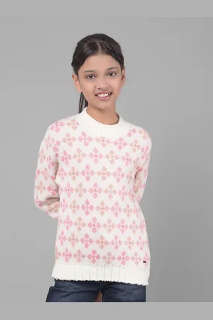 Crimsoune Club Girls Ethnic Motifs Printed Embellished Pullover