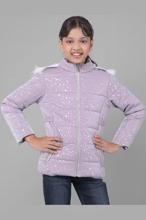 Crimsoune Club Girls Printed Hooded Lightweight Padded Jacket