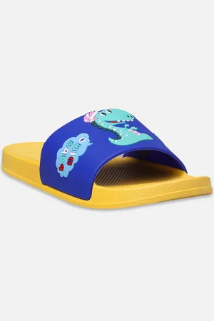 Yellow bee Boys Dino Printed Rubber Sliders