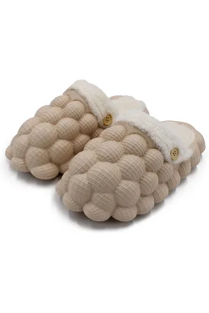 JENNA Women Self Design Fur Warm Winter Room Slippers