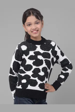Crimsoune Club Girls Printed Pullover Sweater