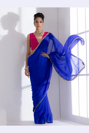 Swtantra Solid Zari Detail Saree