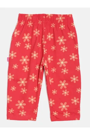 DIXCY SCOTT Girls Floral Printed Relaxed Fit Cotton Capris