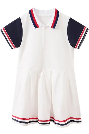 Stylecast Girls White Shirt Collar Cotton T-shirt Dress
