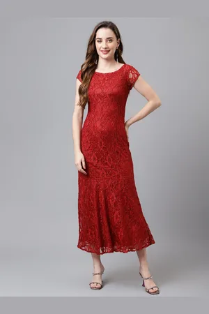 Latin Quarters Floral Self Design Maxi Party Dress