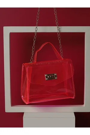 Campus Sutra Orange PU Structured Handheld Bag with Quilted