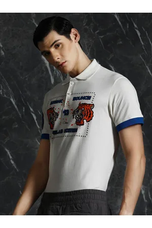 Breakbounce Graphic Printed Polo Collar Regular Fit Cotton T-shirt