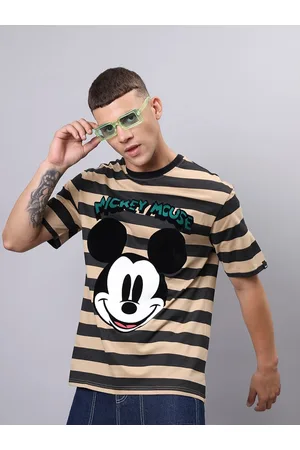 Bewakoof Mickey Mouse Printed Round Neck Cotton Oversized T-shirt