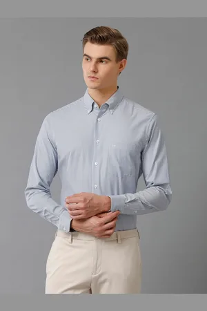 Aldeno India Slim Fit Pinstriped Button-Down Collar Formal Shirt