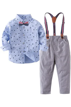 Stylecast Boys Blue Conversational Printed Shirt with Trousers