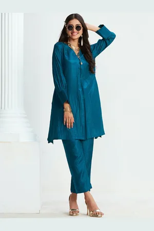 Ishin V-Neck Cuffed Sleeves Tunic with Trouser