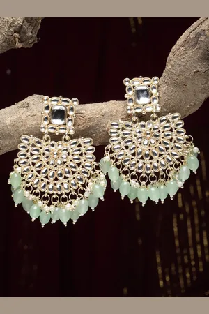 Kennice Gold-Plated Crescent Shaped Chandbalis Earrings
