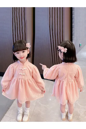 Stylecast Girls Pink Self Design Cotton Fit & Flare Mini Dress