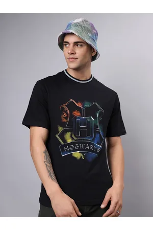 Bewakoof Black Harry Potter Printed Cotton Oversized T-shirt
