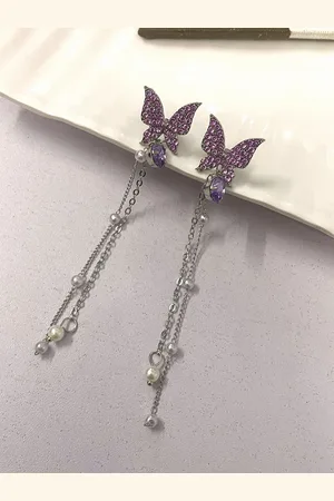 ISHKAARA Rhinestone Contemporary Drop Earrings