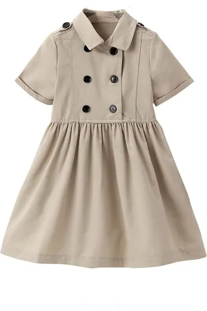 Stylecast Girls Khaki Shirt Collar Fit and Flare Dress