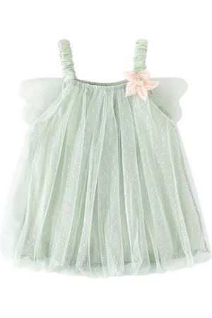 Stylecast Girls Green Embellished Shoulder Straps Mini Dress