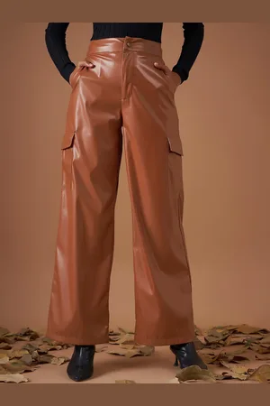 Sassafras Women Brown Straight Fit Cargos Trousers