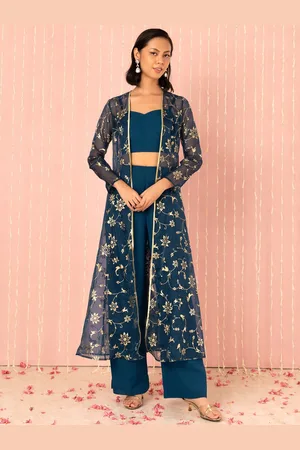 INDYA X NIKHIL THAMPI Top & Trousers Co-Ords With Printed Shrug