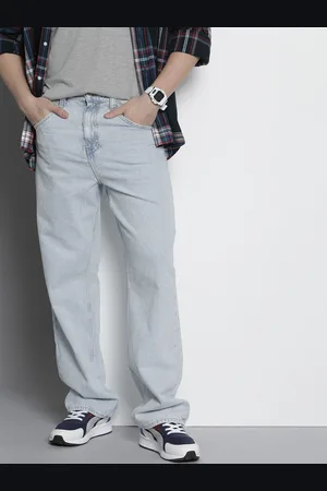 Tommy Hilfiger Men Baggy Fit High-Rise Light Fade Cotton Jeans