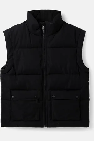 Benetton Boys Mock Collar Sleeveless Puffer Jacket