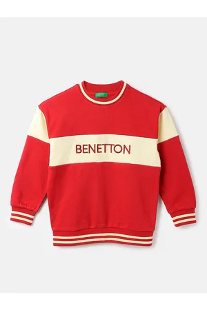 Benetton Boys Typography Printed Regular Fit Round Neck Pullover