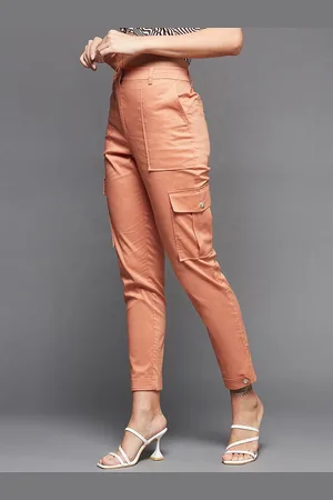 Miss Chase Women Relaxed High-Rise Cargos Trousers