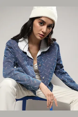 Campus Blue Distress Windcheater Denim Jacket