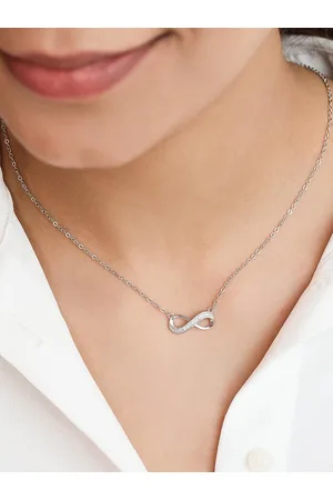 Zavya Women 925 Sterling Silver Rhodium-Plated Necklace