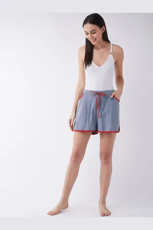 Miss Chase Women Grey Striped Loose Fit Shorts
