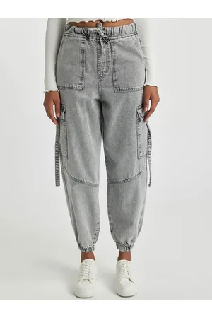 DeFacto Women High-Rise Clean Look Pure Cotton Cargo Denim Joggers