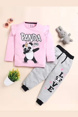 YK Girls Printed Pure Cotton Top With Trousers