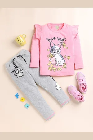 YK Girls Printed Pure Cotton Top With Trousers