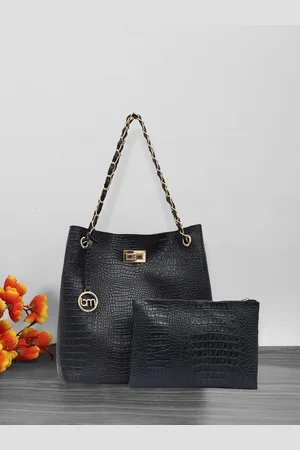 Bagsy Malone Textured Structured Shoulder Bag With Pouch