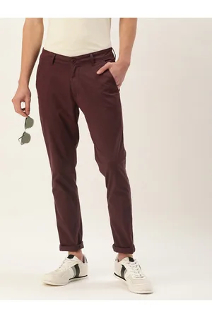 Mast & Harbour Men Solid Regular Fit Chinos Trousers