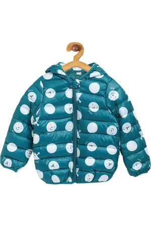 Kids On Board Kids Teal Blue Printed Open Front Jacket