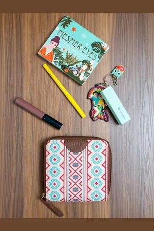 TEAL Women Printed Zip Around Wallet