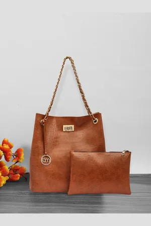 Bagsy Malone Textured Structured Shoulder Bag With Pouch