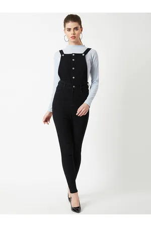 DressBerry Black Cotton Dungaree