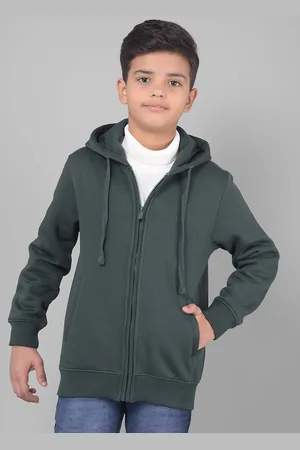 Crimsoune Club Boys Hooded Front-Open Sweatshirt