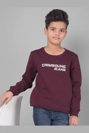 Crimsoune Club Boys Typography Printed Pullover
