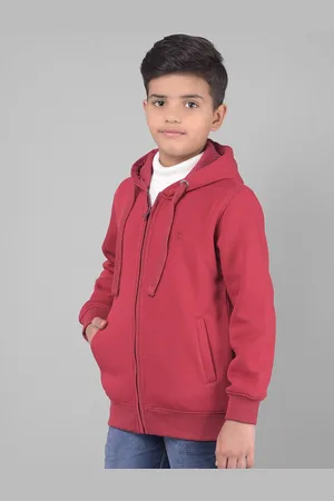 Crimsoune Club Boys Hooded Front-Open Sweatshirt