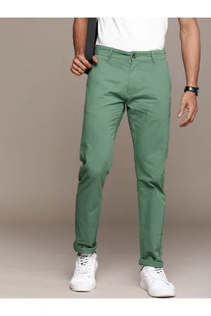 WROGN Men Solid Slim Fit Chinos Trousers
